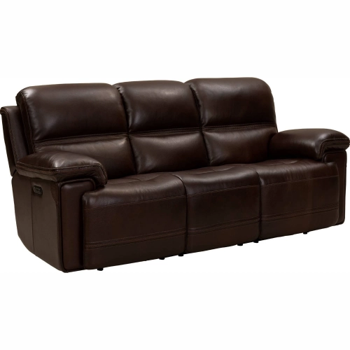 Sedrick Power Reclining Sofa in Walnut Brown Leather